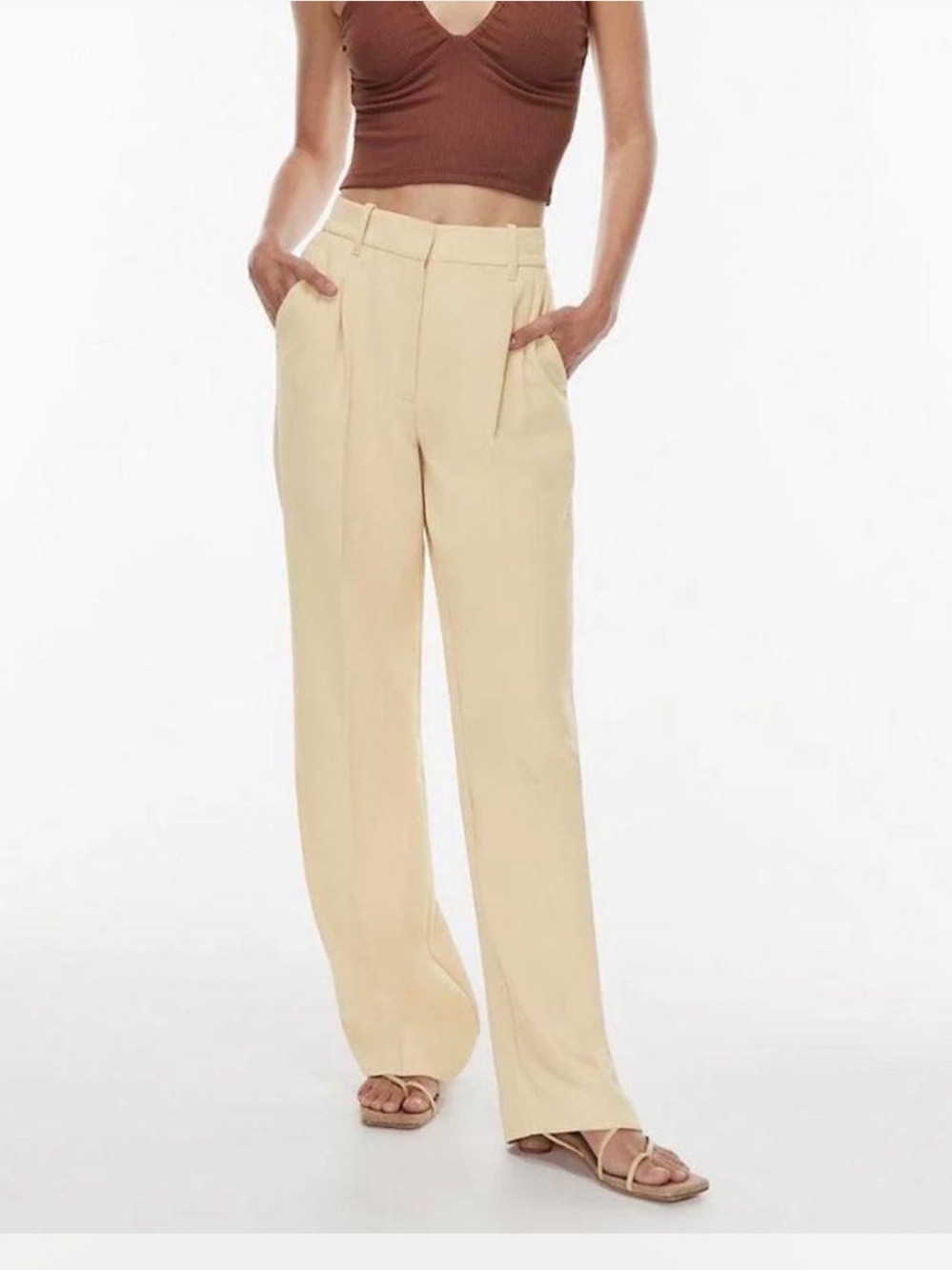 WILFRED BEIGE EFFORTLESS PANTS SIZE 8
